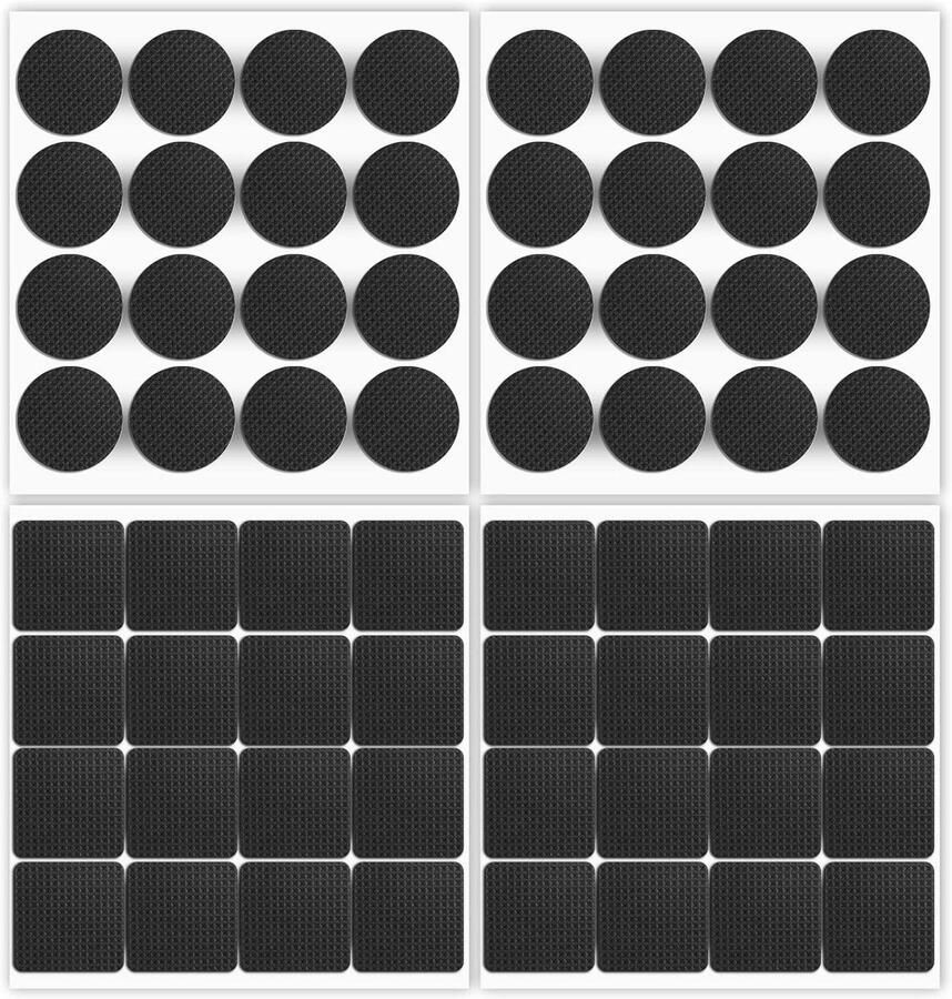 64 stuks antislippads glijremmer voor meubels 5 mm viltglijders zelfklevende setNieuwe titel: Antislipmat meubelstopper antislip pads voor meubelpoten stoelpoten hardhouten vloeren