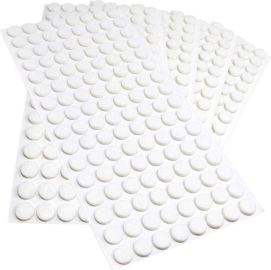 640 x zelfklevende viltglijders Wit ø 12 mm Rond Meubelviltglijders 35 mm dik Meubel- en vloerbescherming