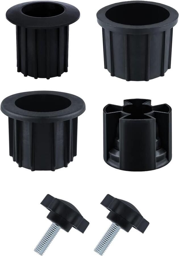 6st Umbrella Replacement Parts Paraplubak Pijp met Gekartelde Schroeven m8 Paraplubak Onderdelen Accessoires voor Parasol Strandstoel voor Terrastafel Balkon Achtertuin (Zwart)