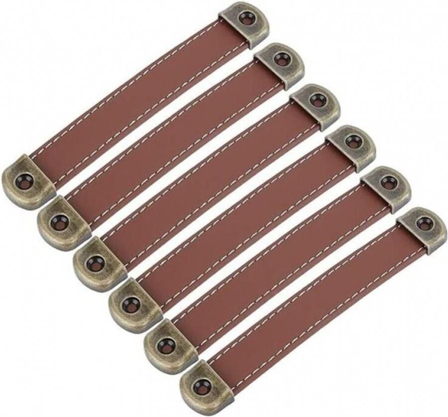 6stuks Leren Lade Trekken Vorm Kast Trekt Pull Knoppen