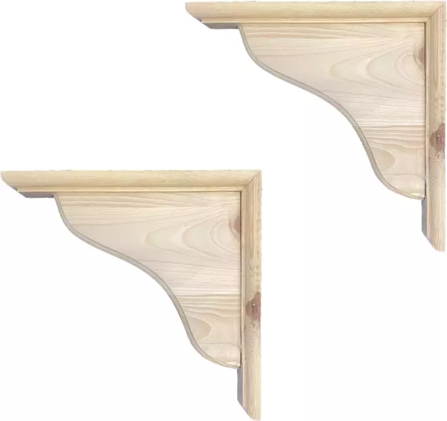 6x Plankdragers planksteunen hout 25 x 25 x 4 5 cm grenen ongelakt schapdragers opbergsysteem kledingkast voorraadkast plankdragers consoles