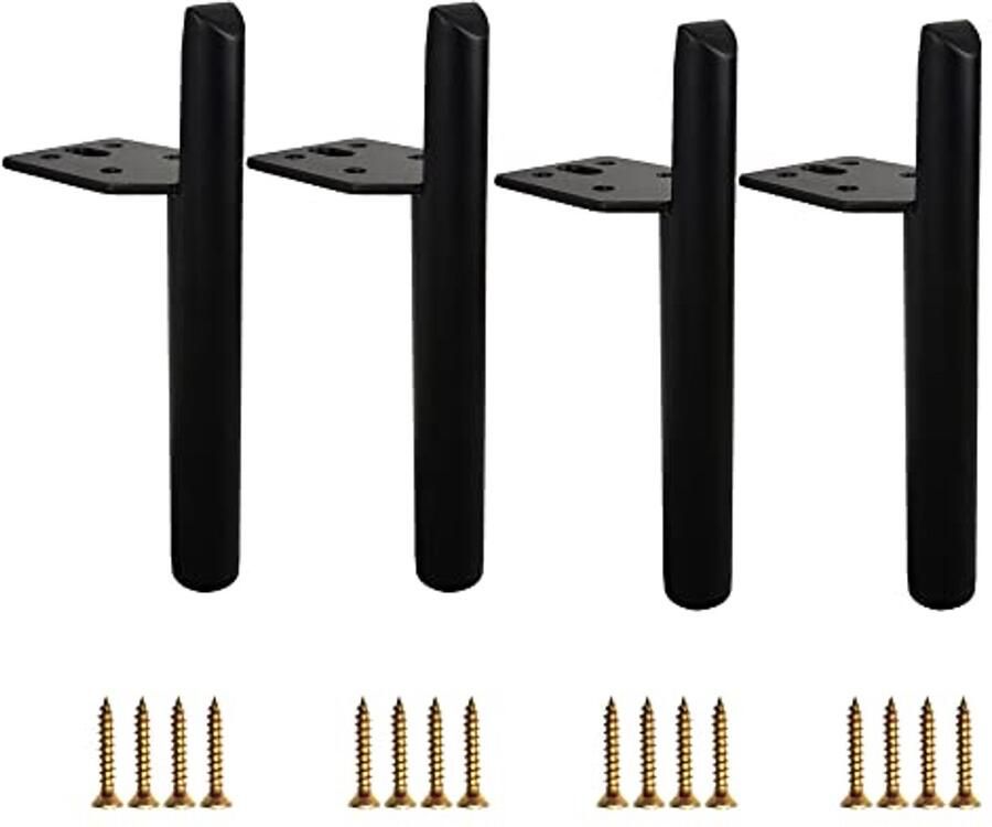 7 Inch Meubelpoten Set van 4 Heavy Duty Metaal voor Meubel Vervangingen met Rubberen Vloerbeschermers