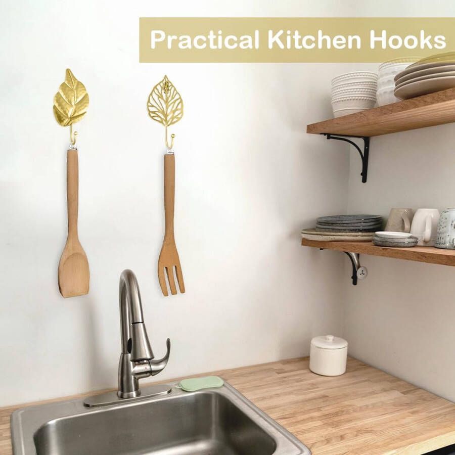 7 stuks garderobehaken goud bladeren kledinghaken wandhaken om te boren onzichtbaar metaal vintage wandhaken garderobe kinderen moderne kledinghaken voor deur slaapkamer garderobes