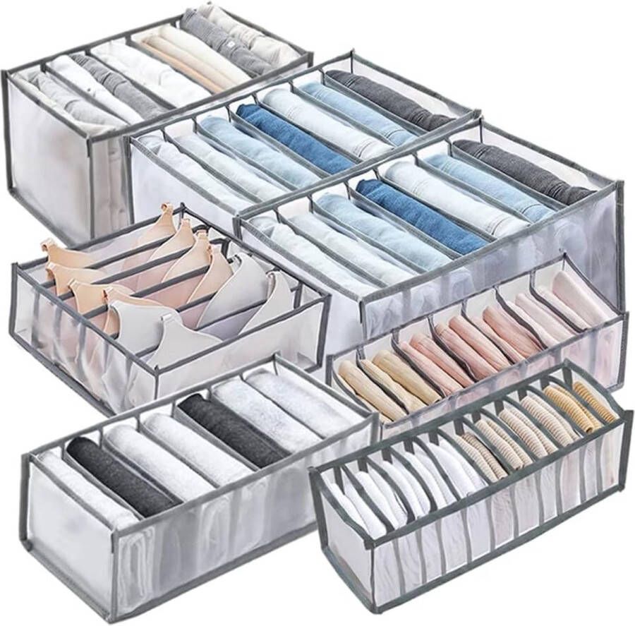 7 stuks kledingopslag van mesh opbergdoos kledingorganizer ondergoed lade-organizer wasbaar opvouwbare lade mesh scheidingsorganizer voor jeans sokken onderbroeken