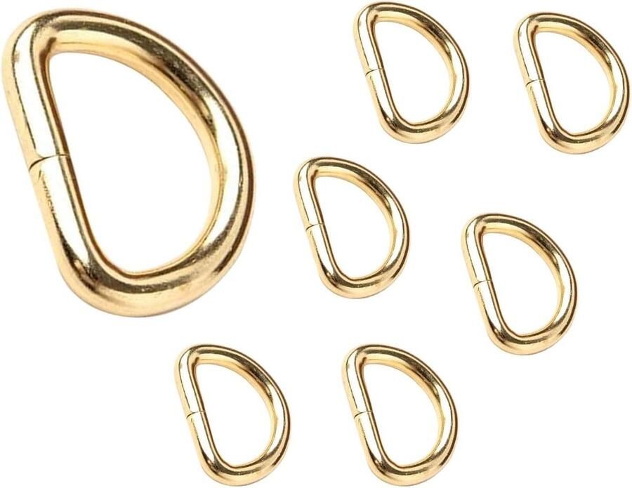 7 stuks metalen ringen gouden D-ringen wervelkarabijnringen 20 mm sleutelsluitingen riemgesp naaien schouderriem reserveonderdelen voor handtas rugzakriemen Goud Eén maat