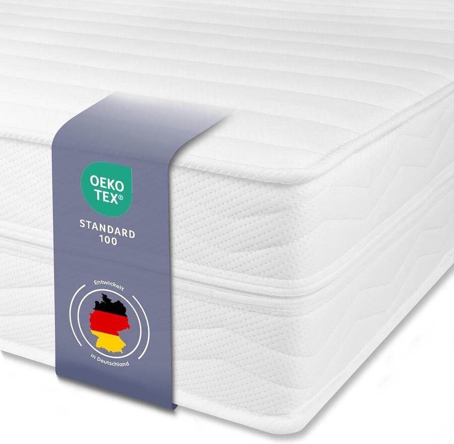 7-zones ergonomische koudschuimmatras 180 x 200 cm met aanpasbare hardheid