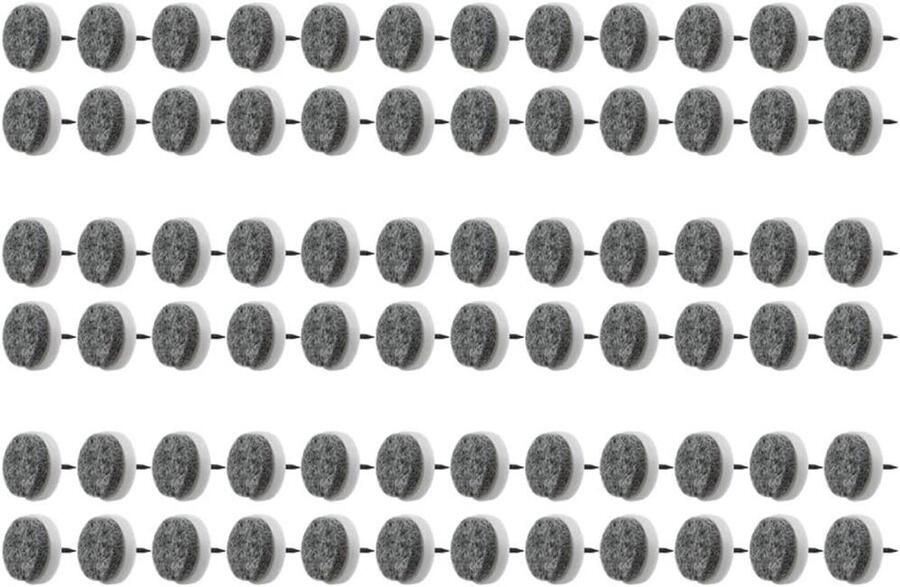 72x meubelglijders van vilt ronde stoelglijders met spijker viltglijders voor meubels stoel- en tafelpoten