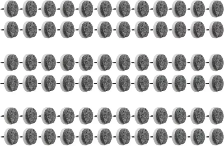 72x meubelglijders van vilt ronde stoelglijders met spijker viltglijders voor meubels stoel- en tafelpoten