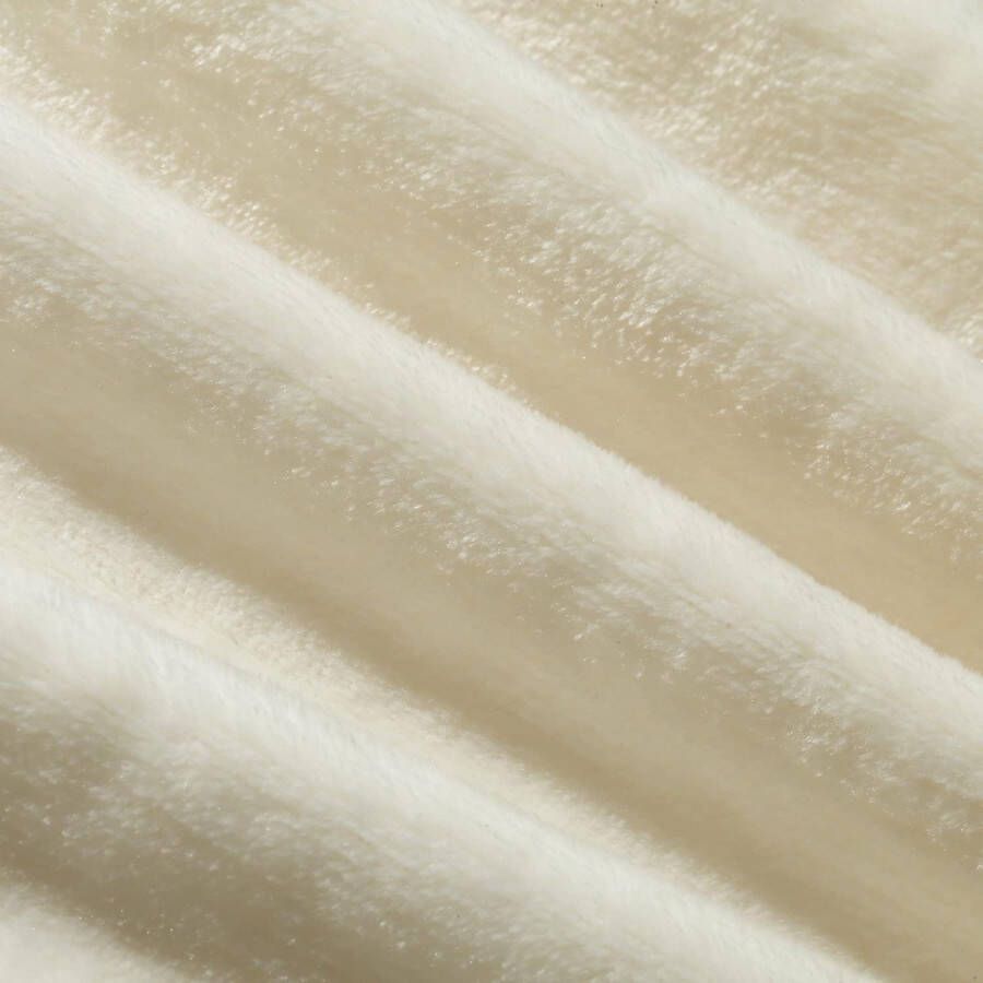 75 x 100 cm licht behaaglijk wollig warm fleece deken voor zuigelingen kinderbed kinderwagen babyverjaardag (ivoorkleurig)