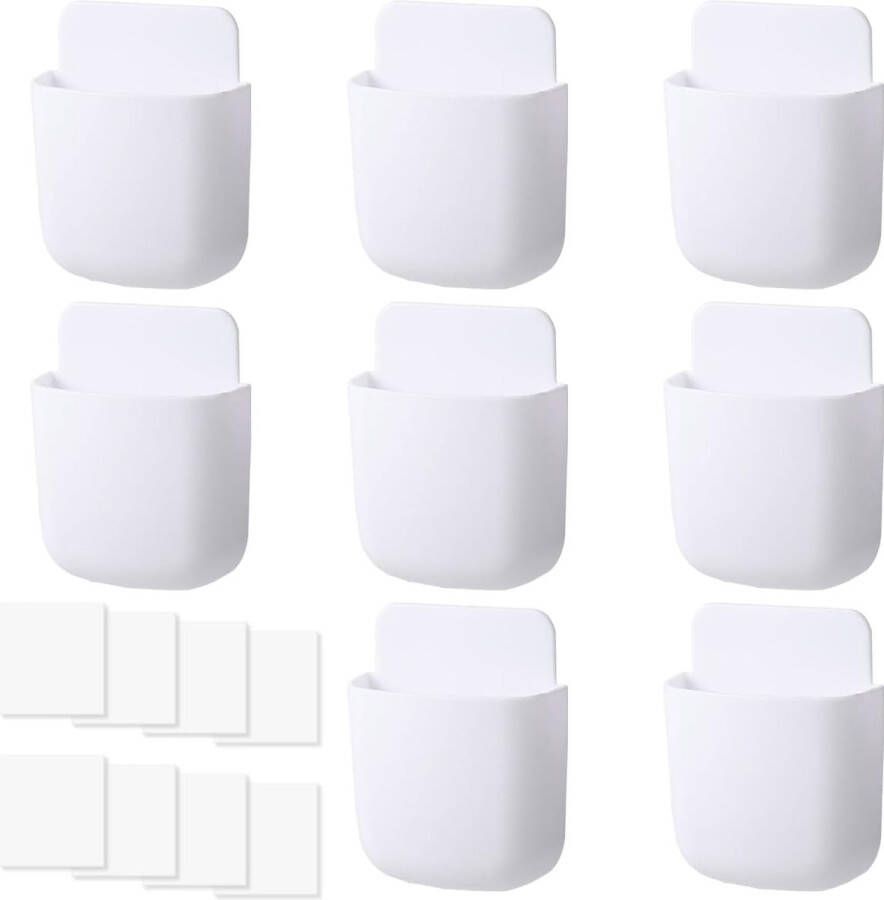 8 Afstandsbediening Houder Organizer Afstandsbediening Opslag Wandmontage Afstandsbediening met oplaadpoort aan de onderkant 8 Traceless Stickers inbegrepen Afstandsbedieninghouder Geschikt voor thuiskantoor