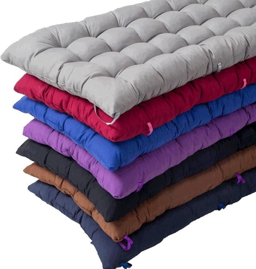 8 cm dikke rechthoekige katoenen bankkussens voor 2 3-zitsbank grijs 120x40 cm Bankkussen