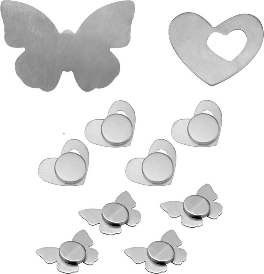 8-delig tafelkleedgewichten met clips liefde vlinder stenen roestvrij staal tafelklemmen