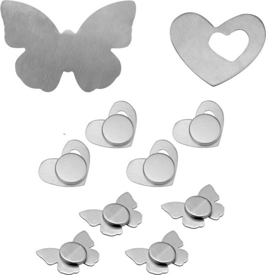 8-delig tafelkleedgewichten met clips liefde vlinder stenen roestvrij staal tafelklemmen