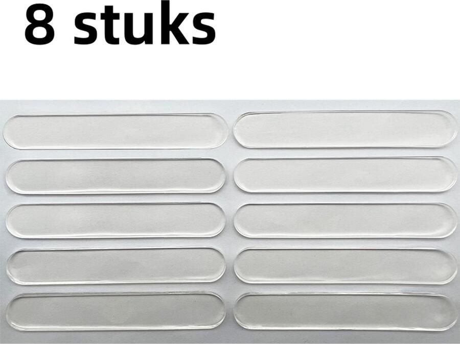 8-delige antibotsingssticker koelkastdeurgreep transparant onzichtbaar siliconen antibotsingsstrip naadloos krasvrij muursticker wit