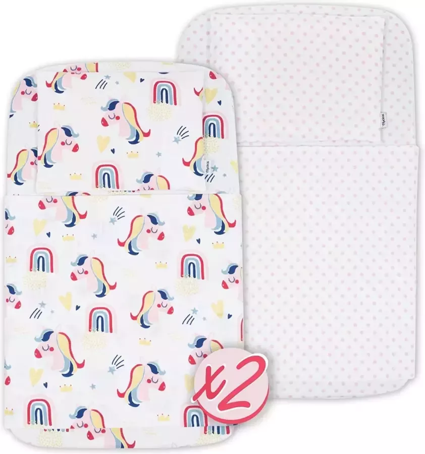 8-delige Maxi-Set 83x50cm 2X Hoeslakens + 2X Water dichte Bed beschermer + 2x Bovenblad + 2x Kussen Beschermer 100% Puur OEKO-TEX Katoen (83x50 cm