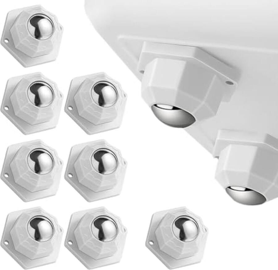8 Furniture Wheels Small Furniture Wheels Load Capacity 200 kg Ball Wheels for Furniture Mini Wheels for Kitchen Appliances Self-Adhesive Furniture Castors for Furniture Kitchen Utensils Storage Boxes
