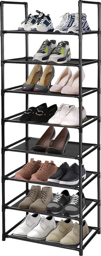 8 lagen Schoenenrek Voor 16-20 Paar Hoge Schoenen Veelzijdige Schoen Plank Organizer Smalle Schoenenrek Organizer