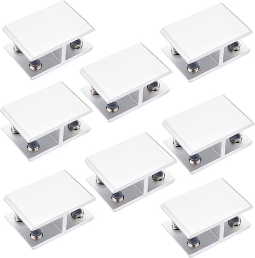 8 Pack Glazen Klem 180 Graden Verstelbare Aluminium Legering voor Glazen Planken