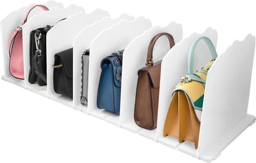 8 Rijen Verstelbare Kast Plank Verdelers Handtas Opslag Organisatie