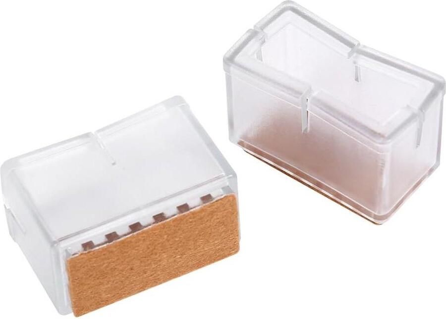 Vloerbeschermers voor stoelpoten set van 8 stuks rechthoekige afdekking antislip tafel veiligheid en duurzaamheid meubelkussens doorzichtig - Foto 2