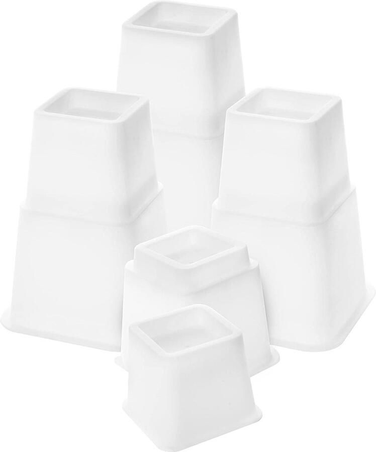 8 Stuk Hoogwaardige Verstelbare Meubelverhogers For intense gebruik en zeer ruimtebesparend Bedr tafel stoel of Sofa Wit Utopia Bedding furniture risers