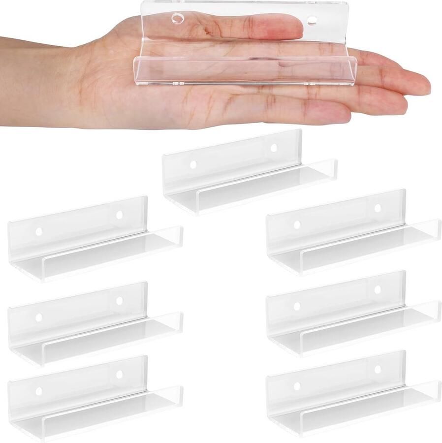 8 stuks 10cm platenplank wandmontage helder acryl album platenhouder display kinderboekenplank zwevende wandplanken voor badkamer slaapkamer woonkamer keuken