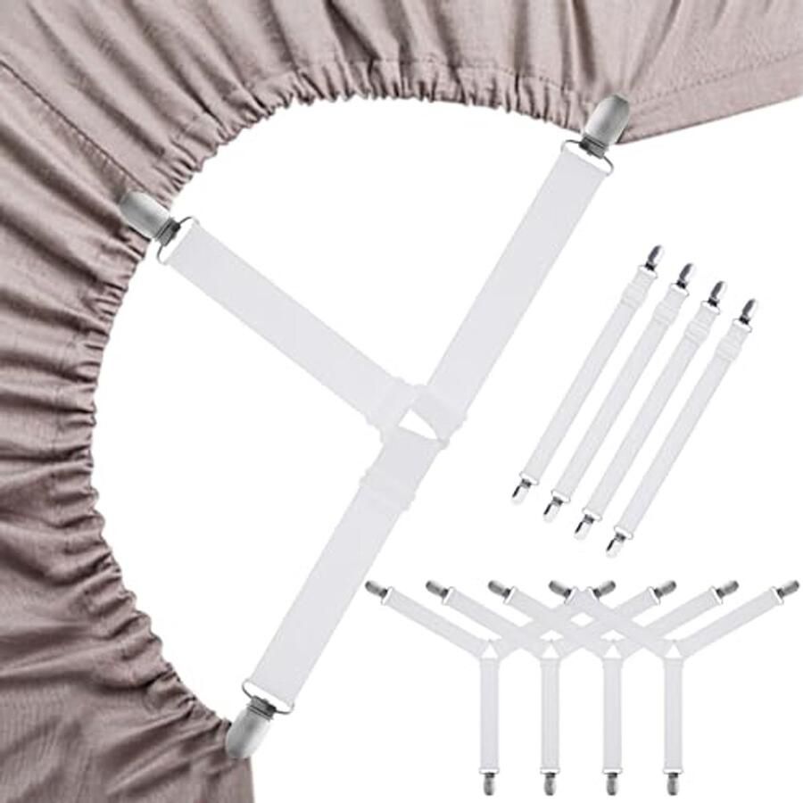 8 stuks bedlakclips Y-vormige hoekhouders voor stevige bevestiging van lakens en tafelkleden