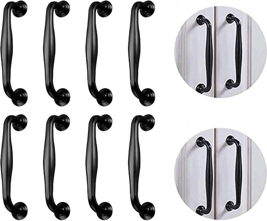 8 stuks eenvoudige zwarte massieve Amerikaanse moderne kastdeurgrepen aluminium handgrepen kastgarderobedeurgrepen meubelbeslag