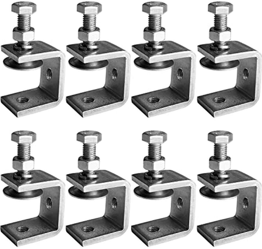 8 Stuks Harde Roestvrijstalen C-klemmen voor Houtbewerking en Doe-Het-Zelf Projecten