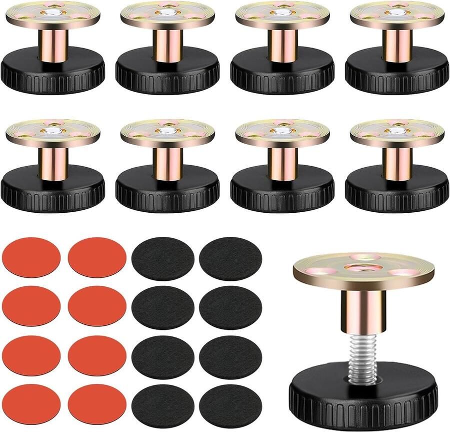 8 stuks in hoogte verstelbare poten meubelpoten in hoogte verstelbaar 27-40 mm meubelpoten verstelbaar zelfklevend in hoogte verstelbare poten voor meubels verstelbare meubelpoten voor bed