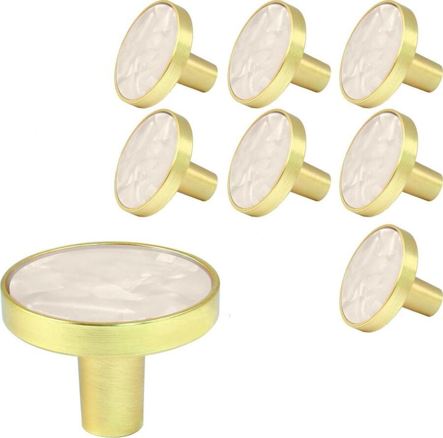 8 stuks Kastknop 32mm Meubelknoppen Kastknoppen Meubelhandvat Hand Grepen voor kast lade keuken badkamer kast thuis kantoor meubilair hardware Metaal Hand Grepen goud wit Zinklegering