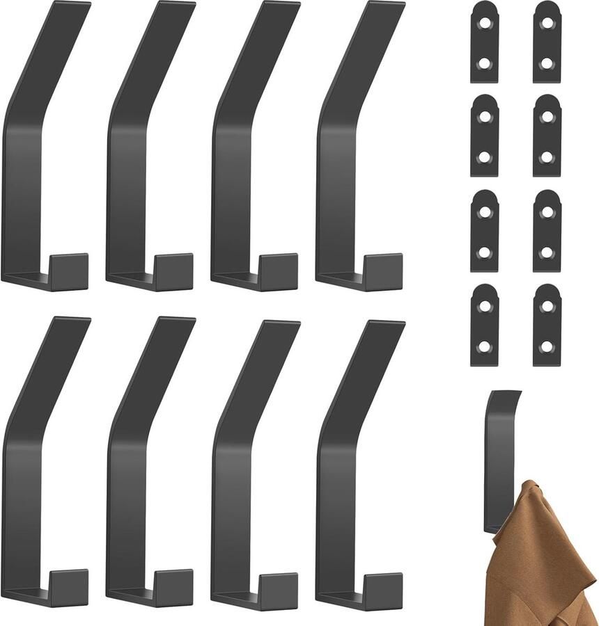 8 Stuks Kledinghaken Wandkapstok voor Badkamer en Keuken Duurzaam en Ruimtebesparend