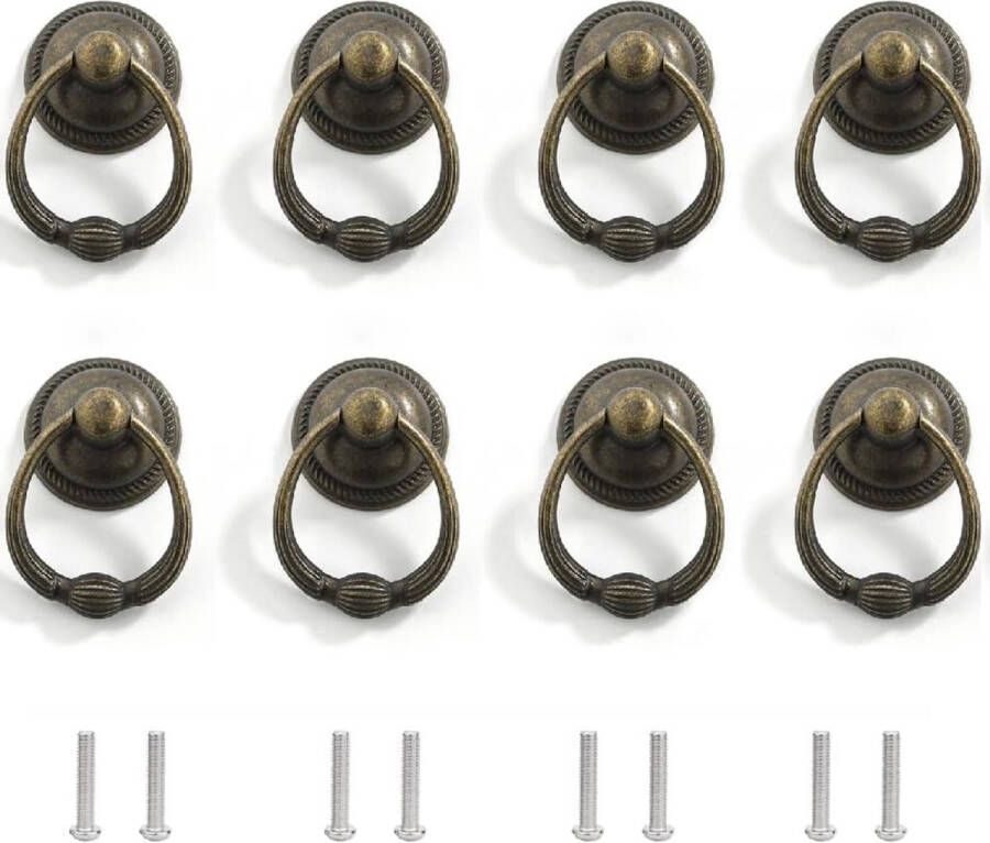 Kastknoppen Pack van 6 meubelgrepen vintage deurknoppen koperen kastknoppen ladeknoppen handgrepen meubilair vintage ladeknoppen voor dressoir kast meubilair - Foto 3