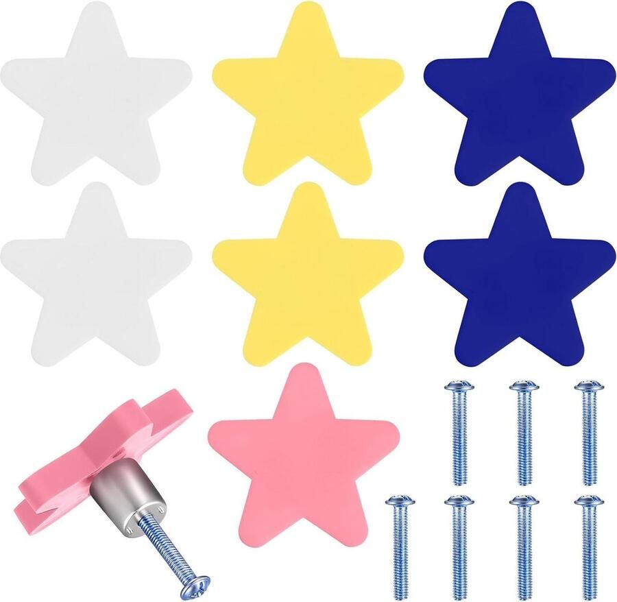 8 stuks ladeknoppen stervormige kastdeurknoppen PVC zachte rubberen keukenkastknoppen anti-botsing deurgrepen kledingkast dressoir ladekast meubels sterren knoppen. kastknoppen kinderkamer