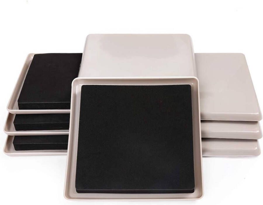 8 stuks meubelglijders voor tapijt herbruikbare meubelverplaatsingspads tapijtglijbanen vloerbeschermer onderzetter 5 inch grijs