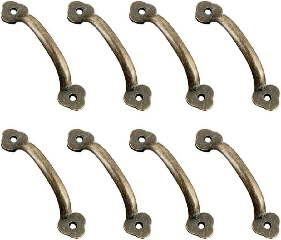 8 stuks meubelgrepen handgrepen van zinklegering vintage meubelgrepen geschikt voor keukens schuurdeuren tuinhuisjes brons met schroeven