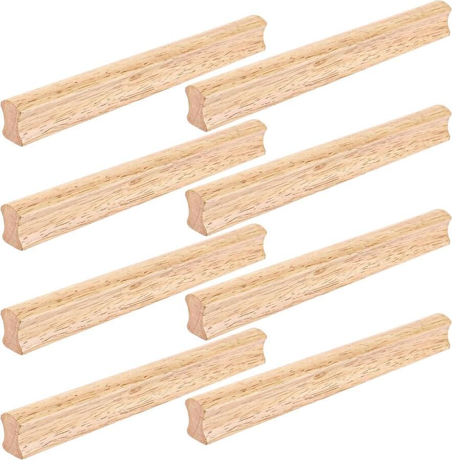 8 stuks meubelgrepen hout kastgrepen hout met schroeven gatafstand 192 mm houten handvat massief houten handvat voor deurgreep keukenkasten ladegreep 8 stuks