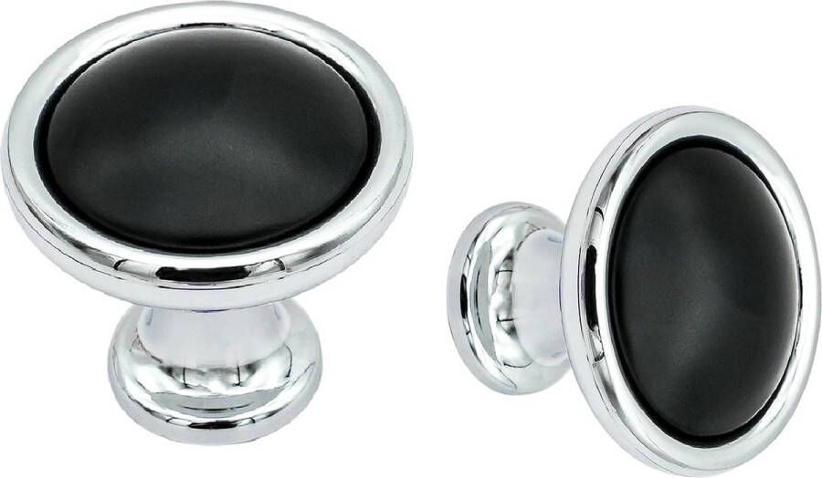 8 stuks meubelknoppen zwart zilver kastknoppen met schroeven ronde meubelgrepen zinklegering ladeknop commode deurgrepen kast