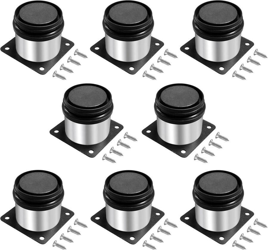 8 Stuks Meubelpootjes Verstelbaar Bankpoten Rond Kastpoten Metalen meubelpoten Tafelonderdeel -Meubeltafelpoten Steunpoot -Zilver