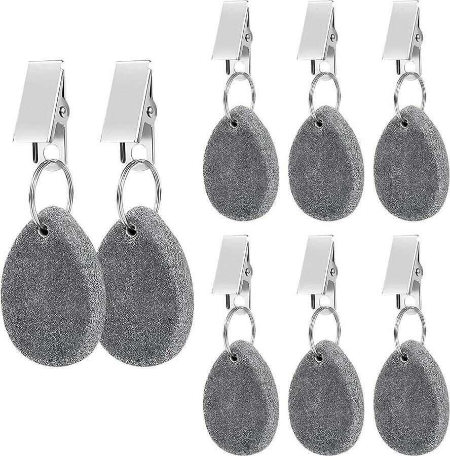 8 stuks natuurlijk marmeren tafelkleedgewichten met clips voor buiten tafelkledengewicht van marmer tafelkleed