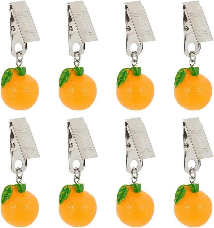 8 stuks Oranje Tafelhoes Clips Tafelkleed Gewicht Clips Hars Tafelhoes Gewicht Clips Handwerk Tafelkleed Clips Tafelkleed Decoratie Familie Diner Outdoor Picknick