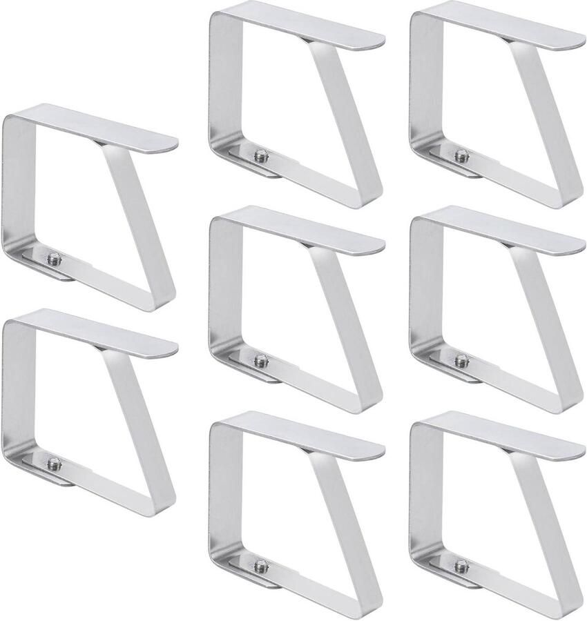 8 stuks Roestvrij stalen tafelkleedklemmen voor buiten Kleine klem clips voor dikke tafels 5 x 4 cm
