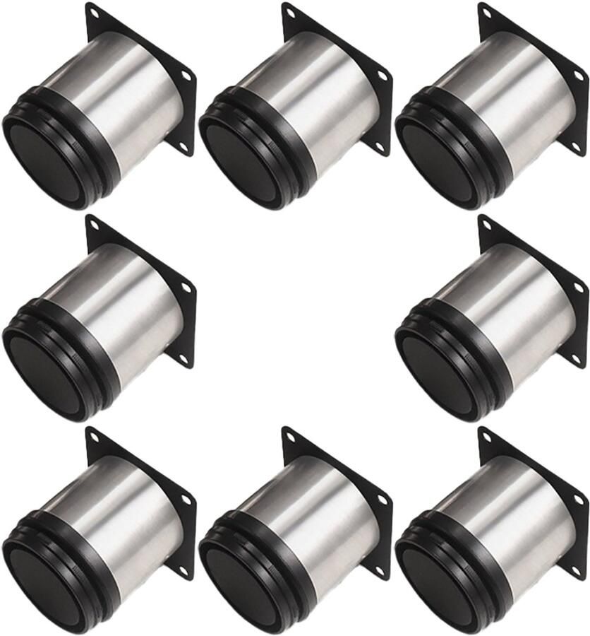 8 stuks ronde verstelbare meubelpoten van metaal 5 cm meubelpoten in hoogte verstelbaar roestvrij staal instelbare hoogte 0-15 mm voor kastpoten meubelpoten bedpoten tafelpoten