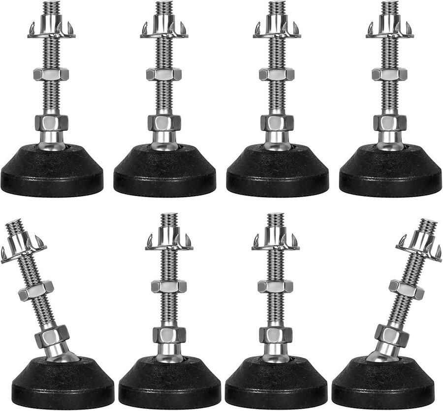 8 Stuks Stoelpoot Beschermers Stoelpoot Sokken Meubelbeschermers met Schroef Vloerbescherming Anti-kras Meubelonderzetters Zwart