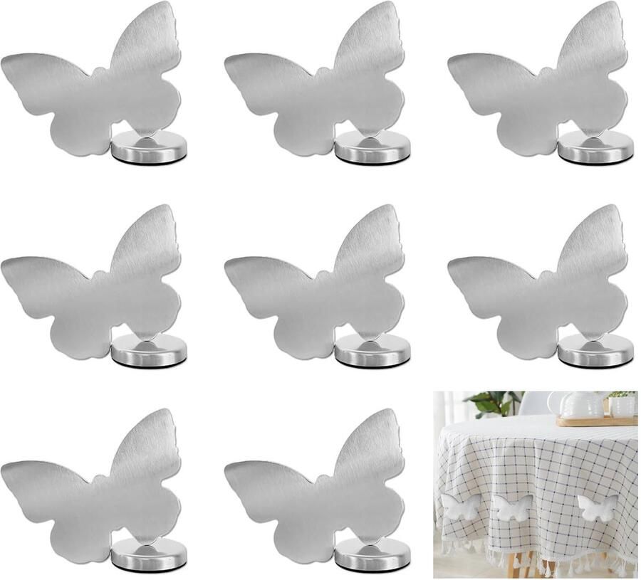 8 stuks tafelkleedgewichten Magneet Vlinder Ruikdly tafelkleedgewichten Buiten 55g tafelkleedgewicht Extra zwaar tafelkleedgewicht voor tafelkleden gordijnen douchegordijnen koelkasten
