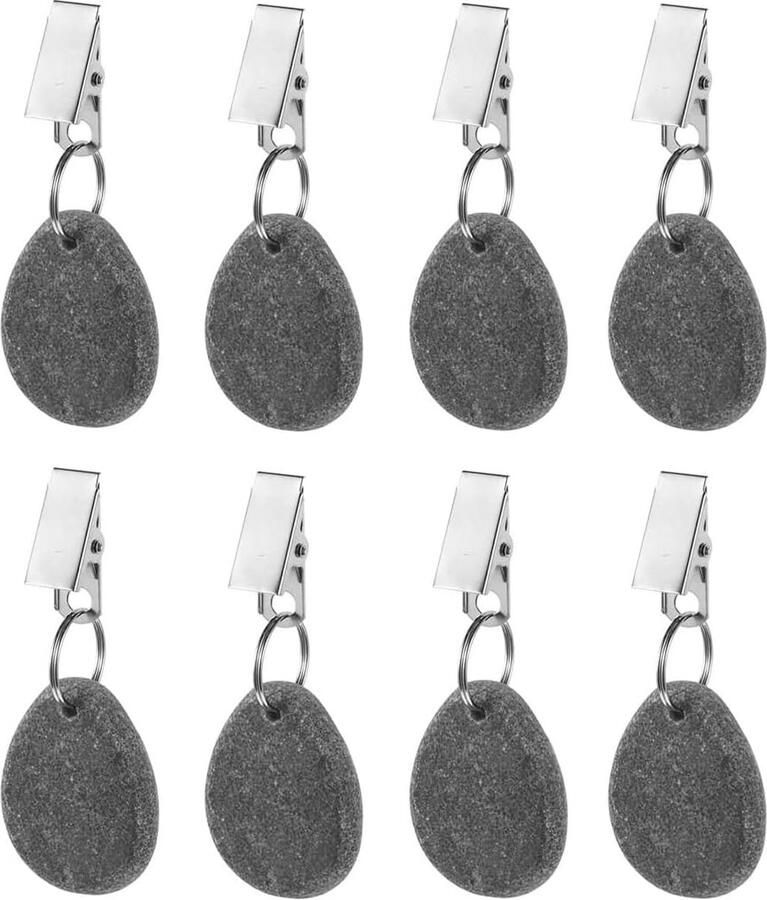 8 stuks tafelkleedgewichten marmer tafelkleed hangers gewichten tafelgewichten kleerhangers met clips tafeldecoratie voor buiten bruiloft picknick tuin feest (grijs)