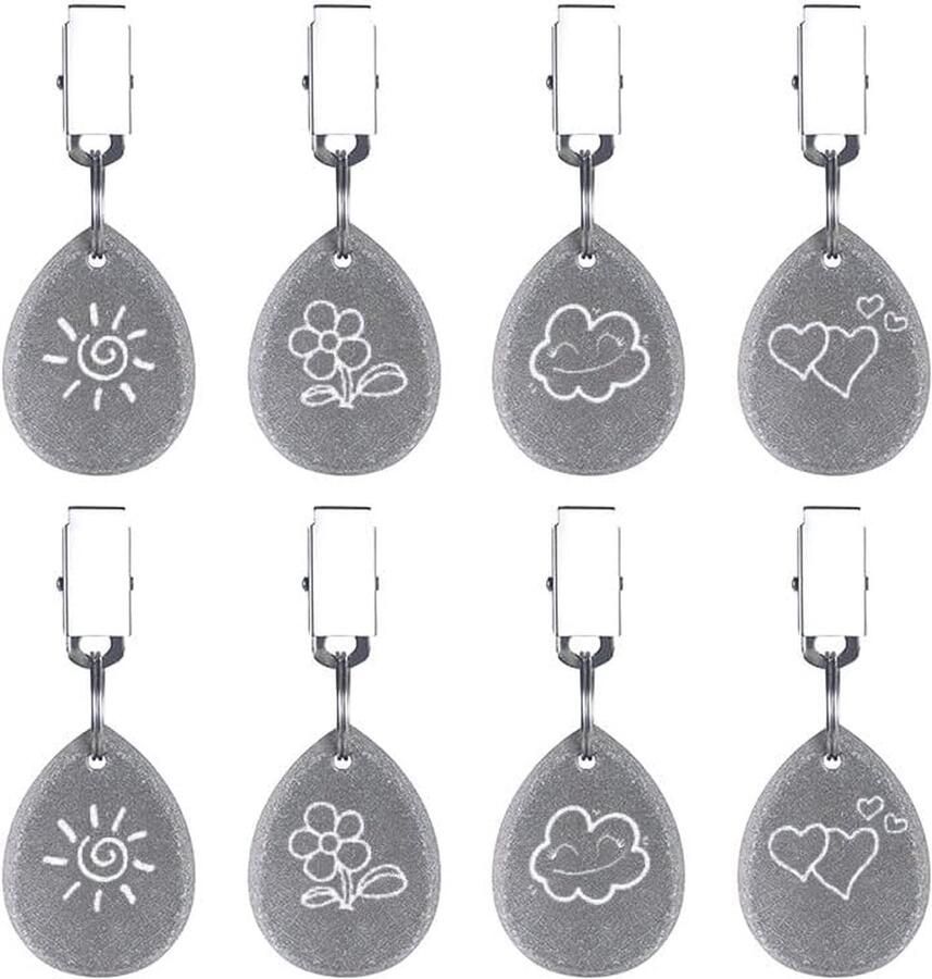 8 stuks tafelkleedgewichten met clips tafelkleedgewichten natuursteen met klem tafelkleedhouder voor familie feest camping bruiloft tuin picknick (grijs)