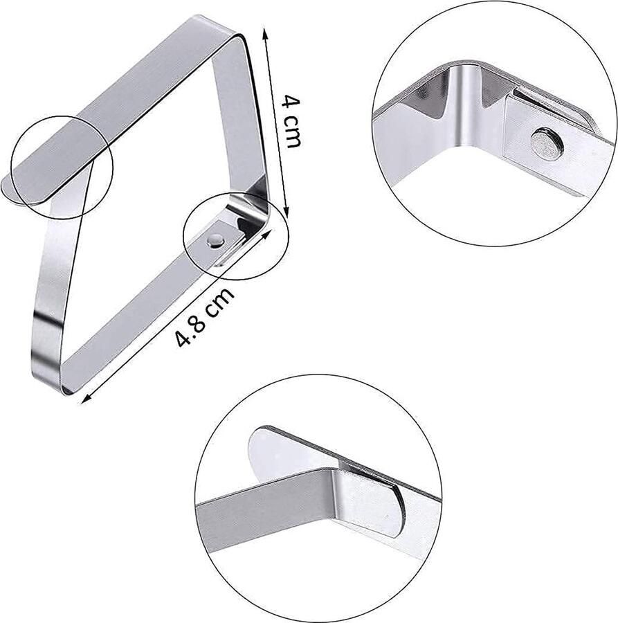 8 stuks tafelkleedklemmen roestvrij staal tafelklem tafelkleden clips tafellaken clips zilverkleurig