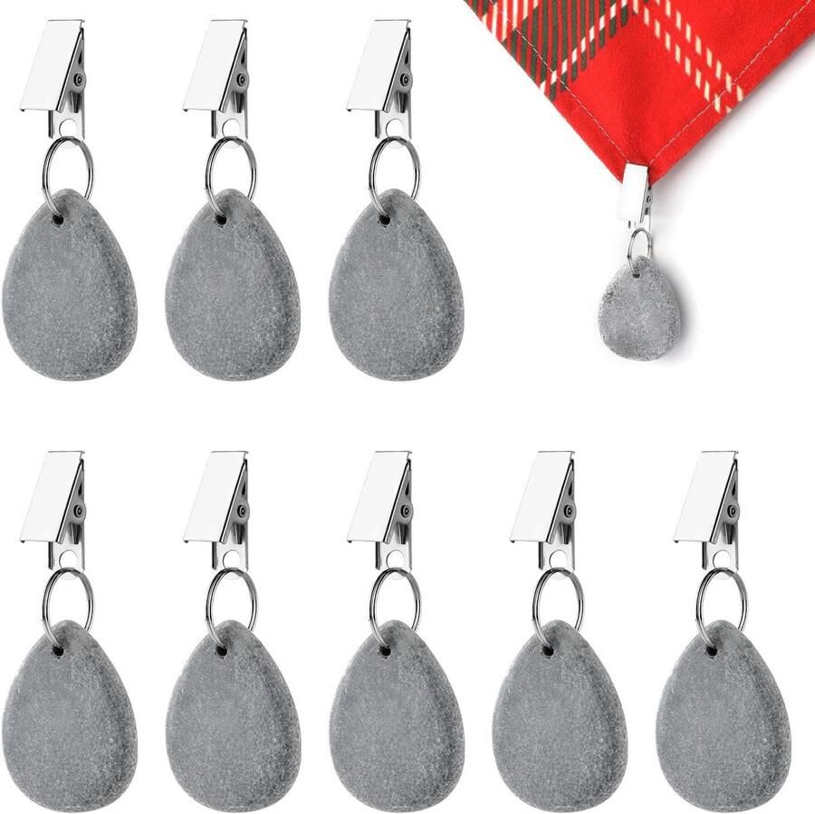 8 Stuks -Tafelkleedklemmen voor buiten Tafelkleed klemmen Metalen tafelkleedklem Tafelkleedklemmen van roestvrij staal Tafel accessoires Grijs