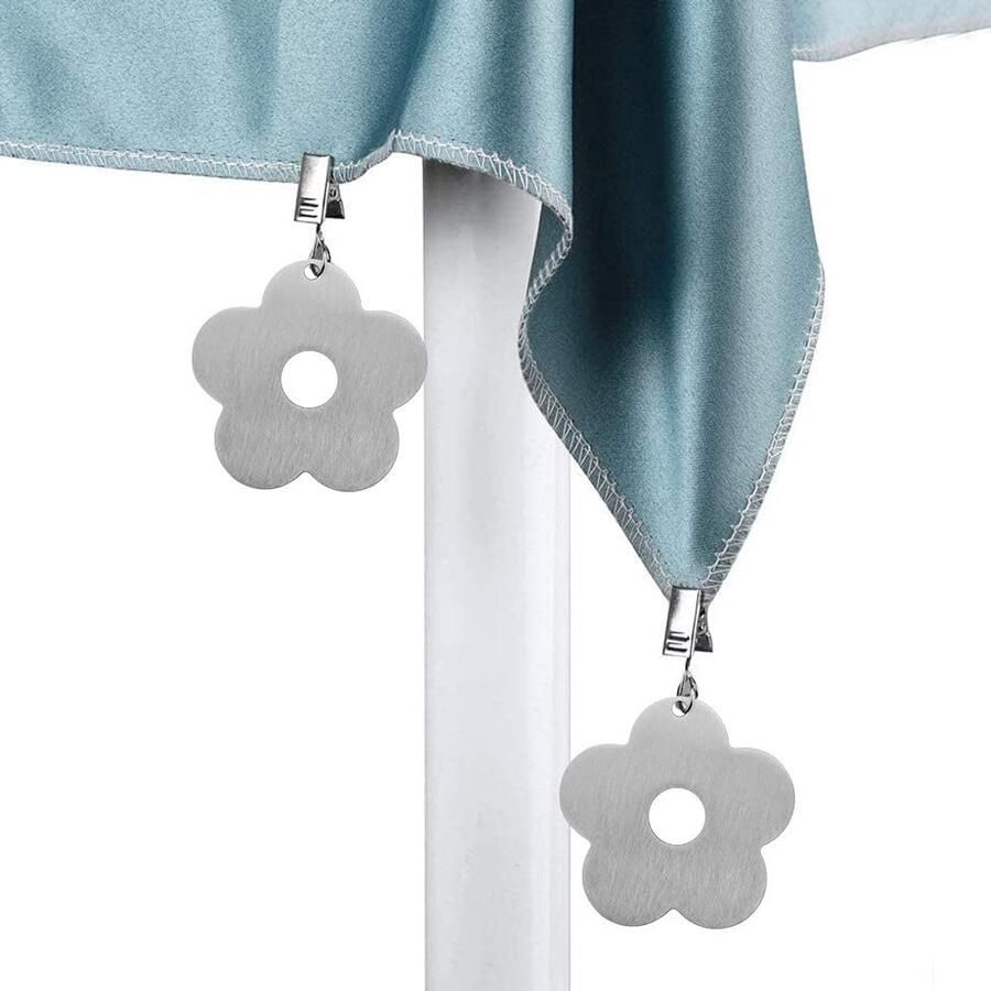 8 stuks Tafelklemmen Tafelkleedhangers verzwaard Tafelkleed hangers Tafelkleed gewichtjes voor buiten Vastmaken van tafelkleed Tafel accessoires Zilver